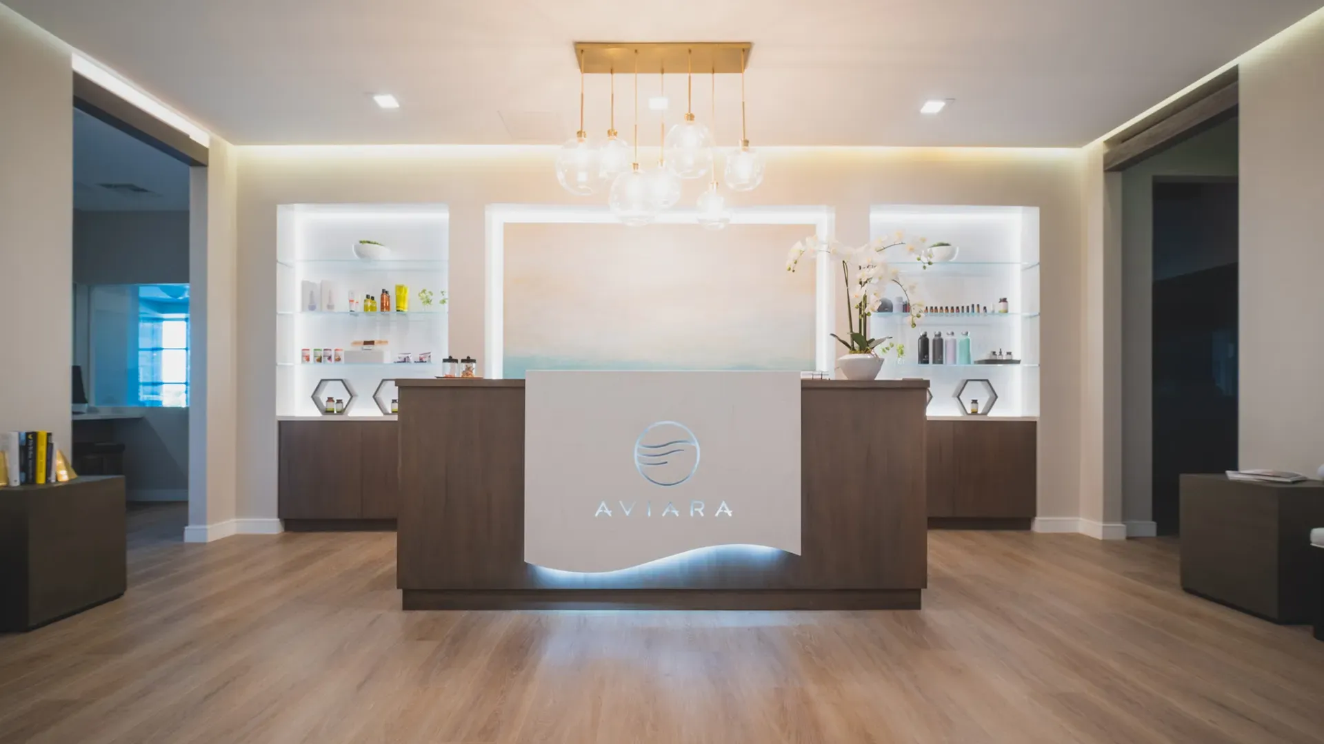 The reception desk at Aviara Centers in Los Alamitos